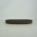 【中古】 水盤 宝泉 中型 長辺 約27.5cm 楕円 鉢 水石 盆栽 花器 現品 中古 送料無料