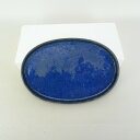 【中古】水盤 春松 中型 長辺 約 25.7cm 楕円 鉢 水石 盆栽 花器 釉薬 現品 中古 送料無料