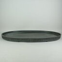 【中古】 水盤 水庄園 大型 長辺 約61cm 楕円 鉢 水石 盆栽 花器 現品 中古 送料無料