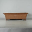 【中古】 盆栽鉢 常滑 中野 行山 大型 長辺 約41cm 長方鉢 泥物 現品 中古鉢 送料無料