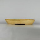 【中古】盆栽鉢 常滑 鴻陽造 山形印 大型 長辺 約47cm 楕円鉢 竹節縁 白釉 釉薬 現品 中古鉢