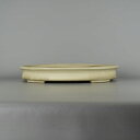 【中古】盆栽鉢 常滑 山房造 大型 長辺 約40.5cm 楕円鉢 白釉 釉薬 現品 中古鉢 送料無料