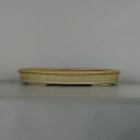 【中古】盆栽鉢 常滑 山房造 大型 長辺 約 41cm 楕円鉢 縁付 釉薬 現品 中古鉢 送料無料