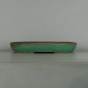 【中古】盆栽鉢 常滑 山房造 大型 長辺 約 40.2cm 楕円鉢 釉薬 現品 中古鉢 送料無料
