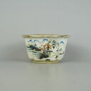 【中古】盆栽鉢 南京 小型 長辺 約14cm 木瓜鉢 色絵 山水図 観賞用 現品 中古鉢