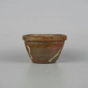 【中古】盆栽鉢 常滑 片 片岡 美津江 小鉢 長辺 約 8.8cm 丸鉢 泥物 現品 中古鉢