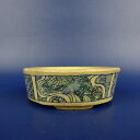【中古】盆栽鉢 佐野 大助 小鉢 長辺 約7.5cm 丸鉢 染付 現品 中古鉢