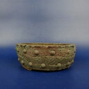 【中古】盆栽鉢 常滑 十王堂 松泉 小鉢 長辺 約9.3cm 丸鉢 泥物 現品 中古鉢 送料無料