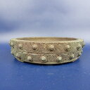 【中古】盆栽鉢 常滑 十王堂 松泉 小型 長辺 約15cm 丸鉢 鋲打 泥物 現品 中古鉢 送料無料