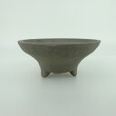 【中古】 盆栽鉢 誠文窯 小型 長辺 約10.3cm 丸鉢 泥物 現品 中古鉢