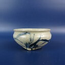 【中古】盆栽鉢 是好 矩 小鉢 長辺 6.5cm 丸鉢 外縁 染付 植物 詩 貫入 釉薬 観賞用 現品 中古鉢 送料無料