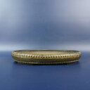 【中古】盆栽鉢 美濃謙山 小型 長辺 約 18cm 楕円鉢 鋲打 釉薬 現品 中古鉢