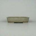 【中古】盆栽鉢 常滑 誠山造 小型 長辺 約15.3cm 楕円鉢 泥物 現品 中古鉢 送料無料