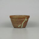 【中古】盆栽鉢 常滑 片岡美津江 小鉢 長辺 約9cm 丸鉢 泥物 現品 中古鉢