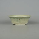 【中古】 盆栽鉢 禎山 小型 長辺 約12.5cm 丸鉢 釉薬 現品 中古鉢