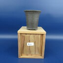 【中古】盆栽鉢 香山 高さ 約7cm 丸鉢 外縁 泥鉢 箱付 現品 中古鉢