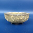 【中古】盆栽鉢 西山 小鉢 長辺 約7.4cm 変形 丸鉢 外縁 梨皮 現品 中古鉢 送料無料