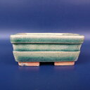 【中古】盆栽鉢 山石 小鉢 長辺 約7cm 長方鉢 釉薬 現品 中古鉢 送料無料