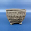 【中古】盆栽鉢 神戸 小鉢 長辺 約7.2cm 正方鉢 泥鉢 現品 中古鉢