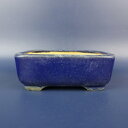 【中古】盆栽鉢 常滑 一弘造 小鉢 長辺 約9.8cm 長方鉢 釉薬 現品 中古鉢