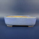 【中古】盆栽鉢 常滑 一弘造 小型 長辺 約13cm 長方鉢 釉薬 現品 中古鉢