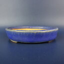 【中古】盆栽鉢 常滑 一弘造 小鉢 長辺 約9.5cm 丸鉢 釉薬 現品 中古鉢 送料無料