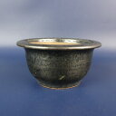【中古】盆栽鉢 常滑 壱興 渡辺 一弘 小鉢 長辺 約8.8cm 丸鉢 外縁 釉薬 現品 中古鉢