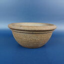 【中古】盆栽鉢 美芸 小型 長辺 約11cm 丸鉢 外縁 泥鉢 現品 中古鉢