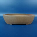 【中古】盆栽鉢 常滑 正山 小型 長辺 約19.3cm 楕円鉢 泥物 現品 中古鉢 送料無料