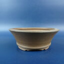 【中古】盆栽鉢 常滑 燿山窯 英明 小鉢 長辺 約9.3cm 丸鉢 下帯 泥鉢 現品 中古鉢 送料無料