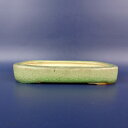 【中古】 盆栽鉢 常滑 服部 小型 長辺 約15.5cm 長方鉢 貫入 釉薬 現品 中古鉢 送料無料