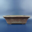 【中古】盆栽鉢 壱光堂 小型 長辺 約18.5cm 長方鉢 外縁 泥鉢 現品 中古鉢 送料無料