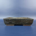 【中古】盆栽鉢 重石 小型 長辺 約17.5cm 長方鉢 釉薬 現品 中古鉢