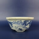 【中古】盆栽鉢 宗善 小鉢 長辺 約 8.8cm 長方鉢 外縁 染付 風景 観賞用 現品 中古鉢