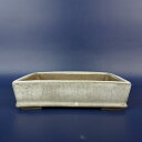 【中古】盆栽鉢 平安竹山 小型 長辺 約13.1cm 長方鉢 貫入 釉薬 現品 中古鉢 送料無料