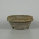 【中古】盆栽鉢 文山 越前文山 小型 長辺 約 10.8cm 鯖江園芸 丸鉢 縁付 泥物 現品 中古鉢