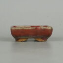 【中古】盆栽鉢 禅昌寺 小鉢 長辺 約 6cm 長方鉢 釉薬 現品 中古鉢
