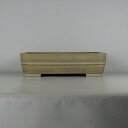 【中古】盆栽鉢 常滑 誠山造 中型 長辺 約38cm 長方鉢 中帯 泥物 現品 中古鉢 送料無料