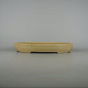 【中古】盆栽鉢 常滑 黎鳳造 中型 長辺 約35.8cm 楕円鉢 外縁 釉薬 現品 中古鉢 送料無料