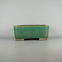 【中古】盆栽鉢 常滑 鴻陽造 中型 長辺 約30.2cm 長方鉢 釉薬 現品 中古鉢 送料無料