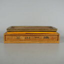 【中古】盆栽鉢 三州 一陽 中型 長辺 約27.3cm 長方鉢 釉薬 共箱 布付 観賞用 現品 中古鉢