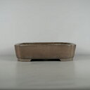 【中古】 盆栽鉢 常滑 中野 行山 中型 長辺 約 32.7cm 正方鉢 隅入 泥物 現品 中古鉢