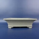 【中古】盆栽鉢 常滑 誠山造 中型 長辺 約21.6cm 長方鉢 外縁 下帯 泥物 現品 中古鉢 送料無料