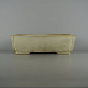 【中古】盆栽鉢 常滑 山房造 中型 長辺 約 31cm 長方鉢 隅入 釉薬 現品 中古鉢 送料無料