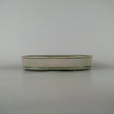 【中古】盆栽鉢 陶翠 中型 長辺 約 26.5cm 楕円鉢 釉薬 現品 中古鉢