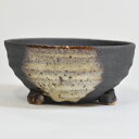 盆栽鉢 山野草鉢 信楽焼 藤久 手造り鉢 浅型 幅 約 9cm 高さ 約 5cm 3号 手造り成型 陶器鉢 ミニ盆栽鉢 ミニ 鉢 釉薬模様 和風 植木鉢 和鉢 ...