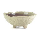 盆栽鉢 万古焼 クリーム5号丸三ツ足 幅16cm奥行16cm高さ6.5cm 植木鉢 山野草鉢 陶器鉢 盆栽 苔盆栽 観葉植物 多肉植物