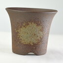 盆栽鉢 万古焼 ビードロ吹3.5号 ラッパ 幅11cm奥行11cm高さ9cm 植木鉢 山野草鉢 陶器鉢 盆栽 苔盆栽 観葉植物 多肉植物