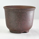 盆栽鉢 万古焼 赤吹3.5号 尻丸 幅11cm奥行11cm高さ8.5cm 植木鉢 山野草鉢 陶器鉢 盆栽 苔盆栽 観葉植物 多肉植物