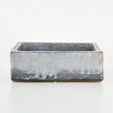 盆栽鉢 山野草鉢 6号 銀彩 正方形 幅15cm×奥行15cm×高さ5.5cm